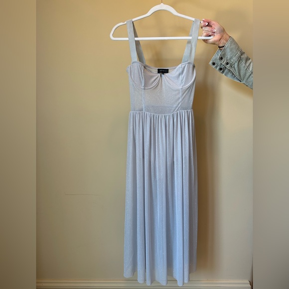 Majorelle sheer silver dress. Size S - Picture 3 of 7